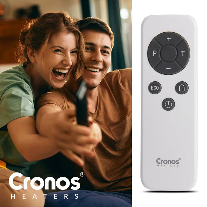 Cronos infrarød radiator, 330 W, hvid, allergivenlig, ultratynd, mat overflade, opvarmer et areal på op til 12 m2, Synthelith PRO CRP-330TWP White