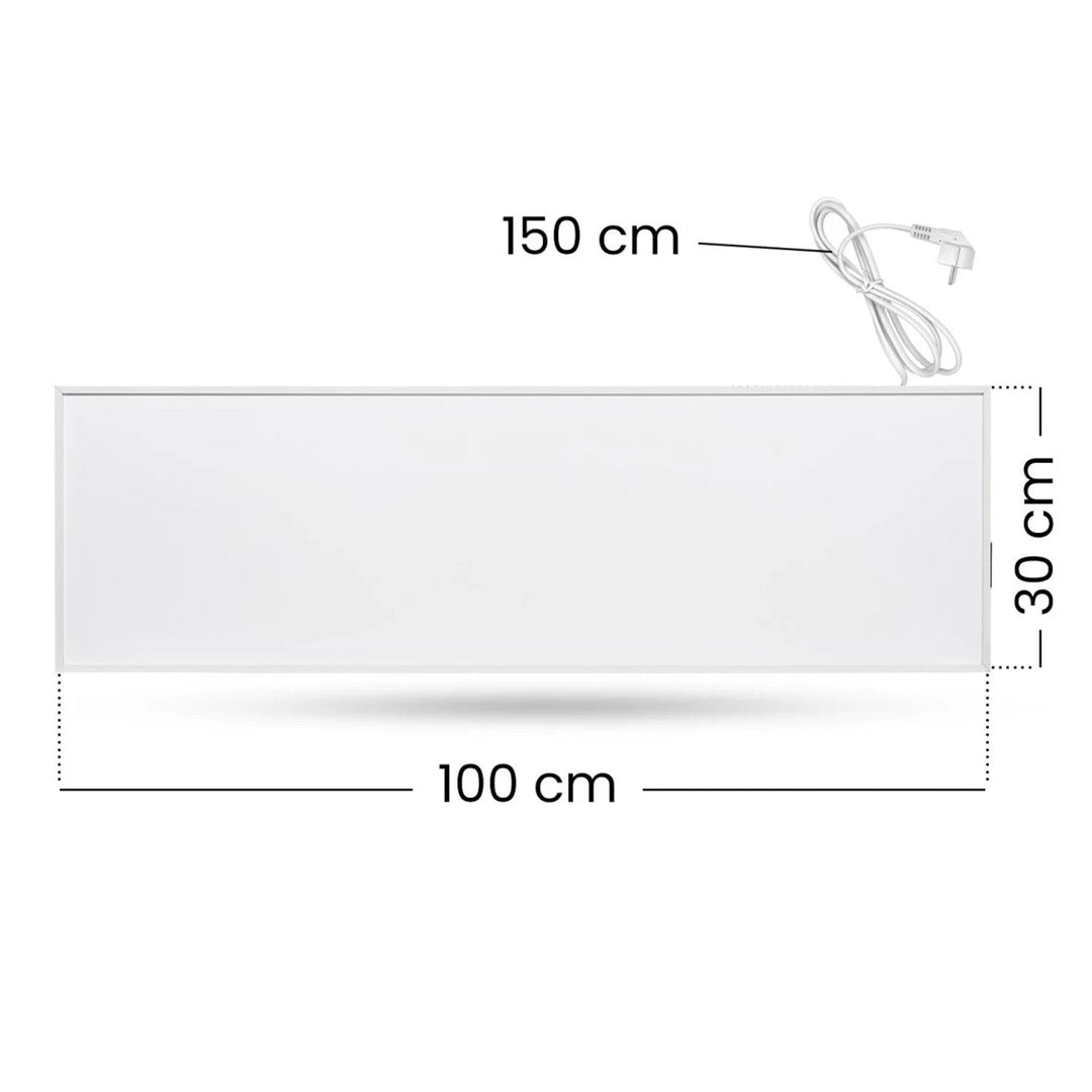 Cronos infrarød radiator, 330 W, hvid, allergivenlig, ultratynd, mat overflade, opvarmer et areal på op til 12 m2, Synthelith PRO CRP-330TWP White