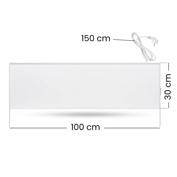 Cronos infrarød radiator, 330 W, hvid, allergivenlig, ultratynd, mat overflade, opvarmer et areal på op til 12 m2, Synthelith PRO CRP-330TWP White