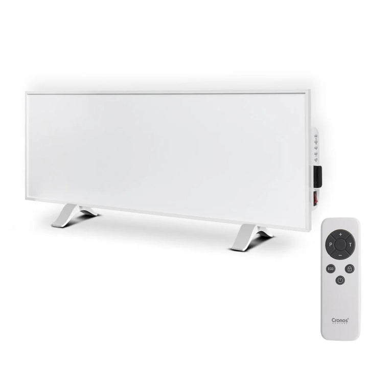Cronos infrarød radiator, 330 W, hvid, allergivenlig, ultratynd, mat overflade, opvarmer et areal på op til 12 m2, Synthelith PRO CRP-330TWP White