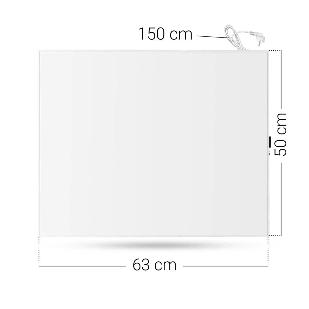 Cronos infrarød radiator, 300 W, hvid, allergivenlig, ultratynd, mat overflade, opvarmer et areal på op til 9 m2, Synthelith PRO CRP-300TWP White