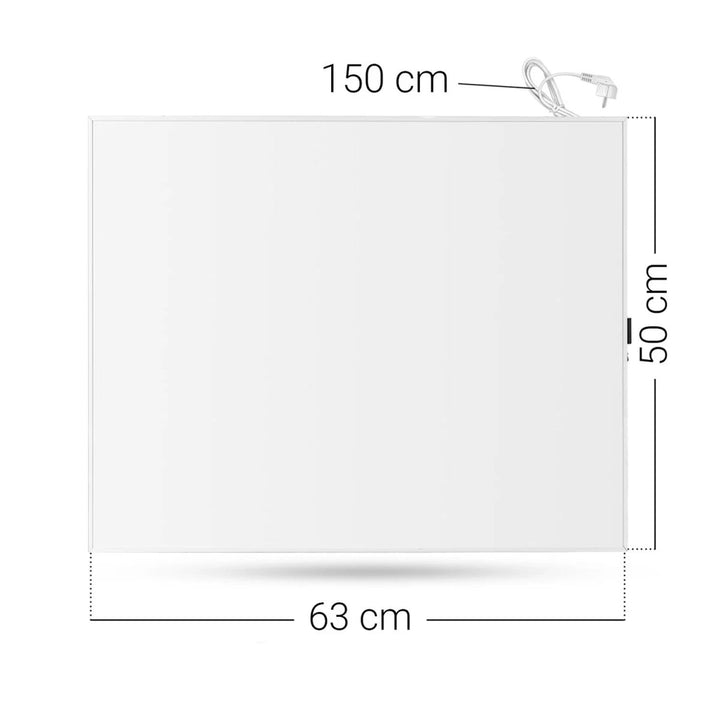 Cronos infrarød radiator, 300 W, hvid, allergivenlig, ultratynd, mat overflade, opvarmer et areal på op til 9 m2, Synthelith PRO CRP-300TWP White