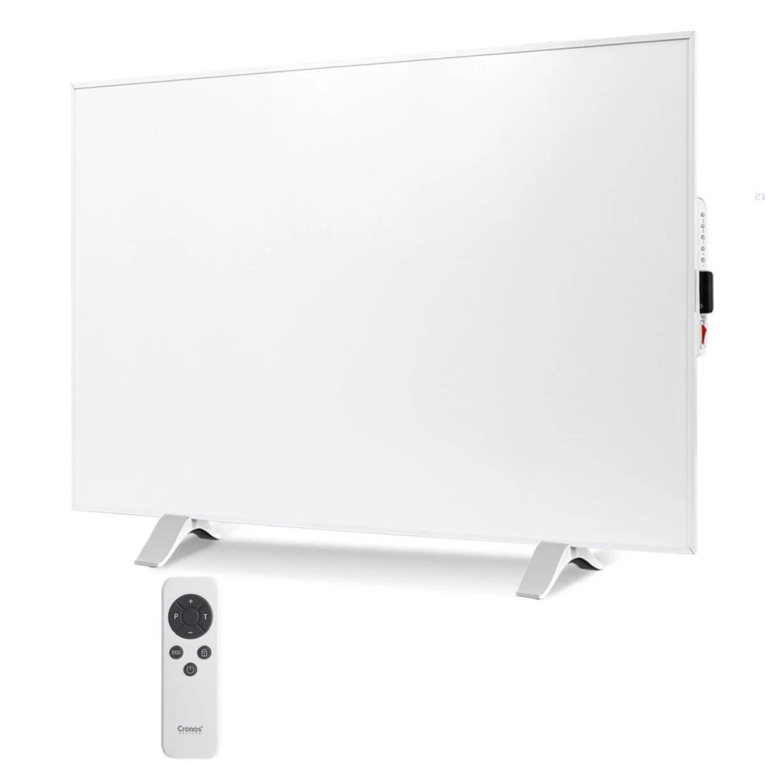 Cronos infrarød radiator, 300 W, hvid, allergivenlig, ultratynd, mat overflade, opvarmer et areal på op til 9 m2, Synthelith PRO CRP-300TWP White