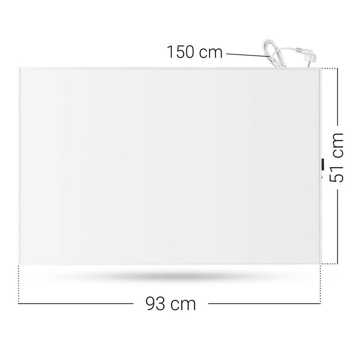 Cronos infrarød radiator, 500 W, hvid, allergivenlig, ultratynd, mat overflade, opvarmer et areal på op til 14 m2, Synthelith PRO CRP-500TWP White