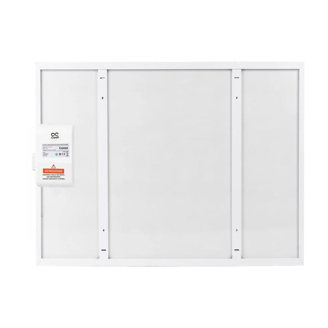 Cronos infrarød radiator, 500 W, hvid, allergivenlig, ultratynd, mat overflade, opvarmer et areal på op til 14 m2, Synthelith PRO CRP-500TWP White