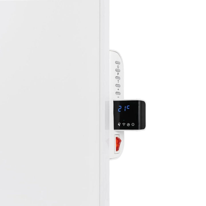 Cronos infrarød radiator, 500 W, hvid, allergivenlig, ultratynd, mat overflade, opvarmer et areal på op til 14 m2, Synthelith PRO CRP-500TWP White