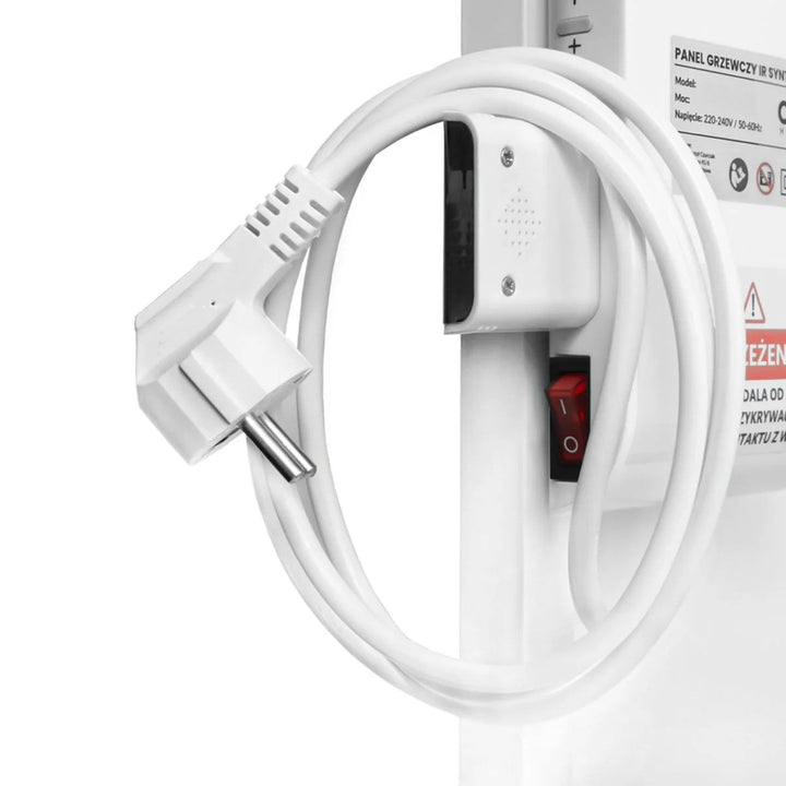 Cronos infrarød radiator, 500 W, hvid, allergivenlig, ultratynd, mat overflade, opvarmer et areal på op til 14 m2, Synthelith PRO CRP-500TWP White