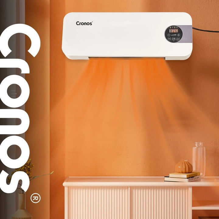 Cronos varmluftventilator, effekt 1500 W, lavt strømforbrug, bred blæsevinkel, fjernbetjening, HFH-201