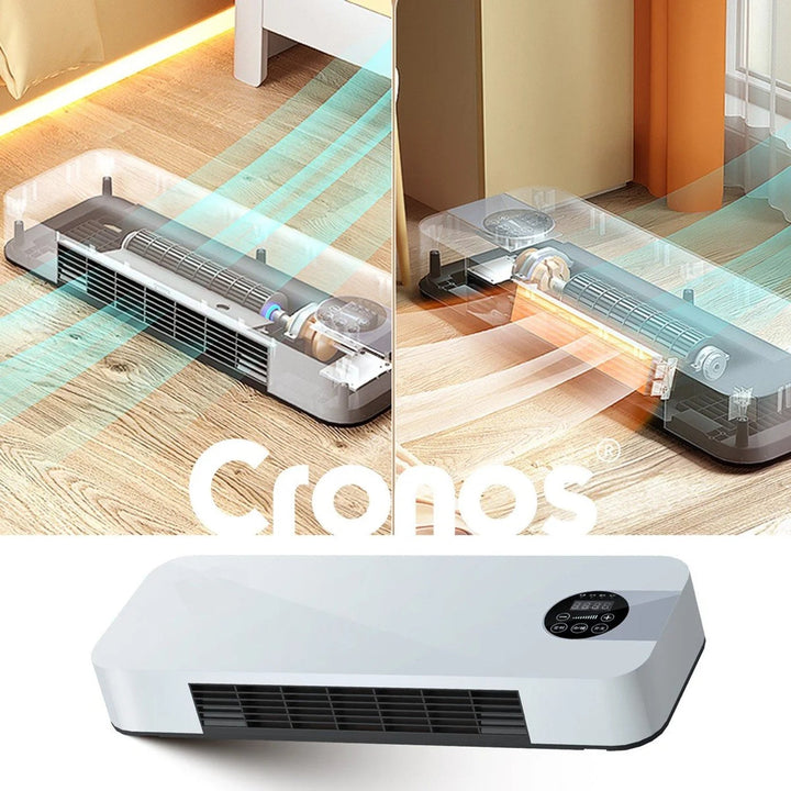 Cronos varmluftventilator, effekt 1500 W, lavt strømforbrug, bred blæsevinkel, fjernbetjening, HFH-201