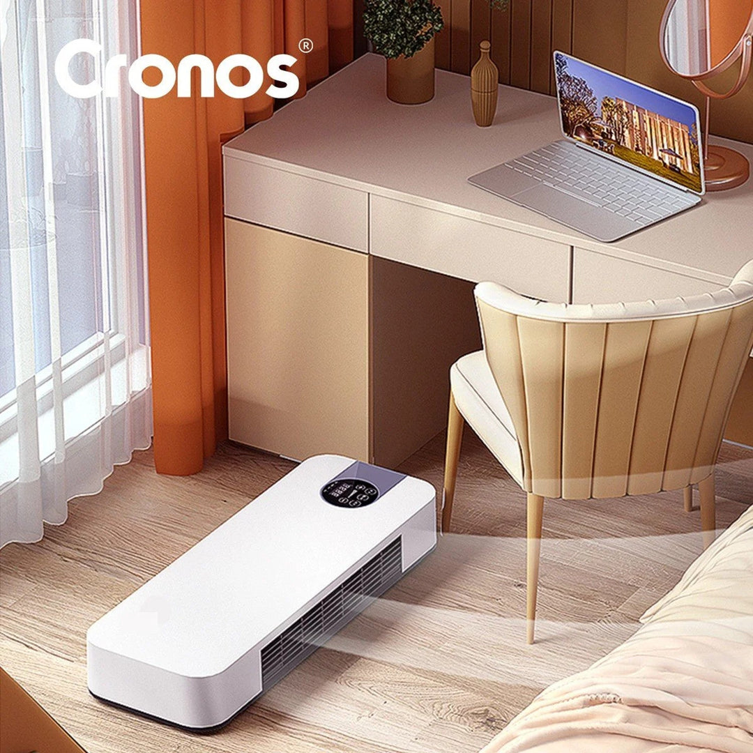 Cronos varmluftventilator, effekt 1500 W, lavt strømforbrug, bred blæsevinkel, fjernbetjening, HFH-201