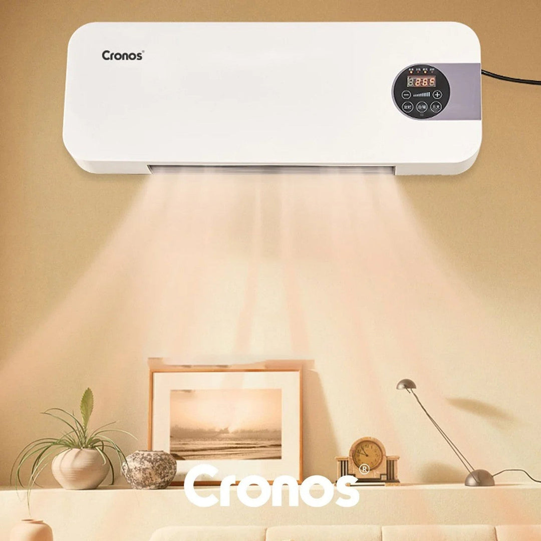 Cronos varmluftventilator, effekt 1500 W, lavt strømforbrug, bred blæsevinkel, fjernbetjening, HFH-201