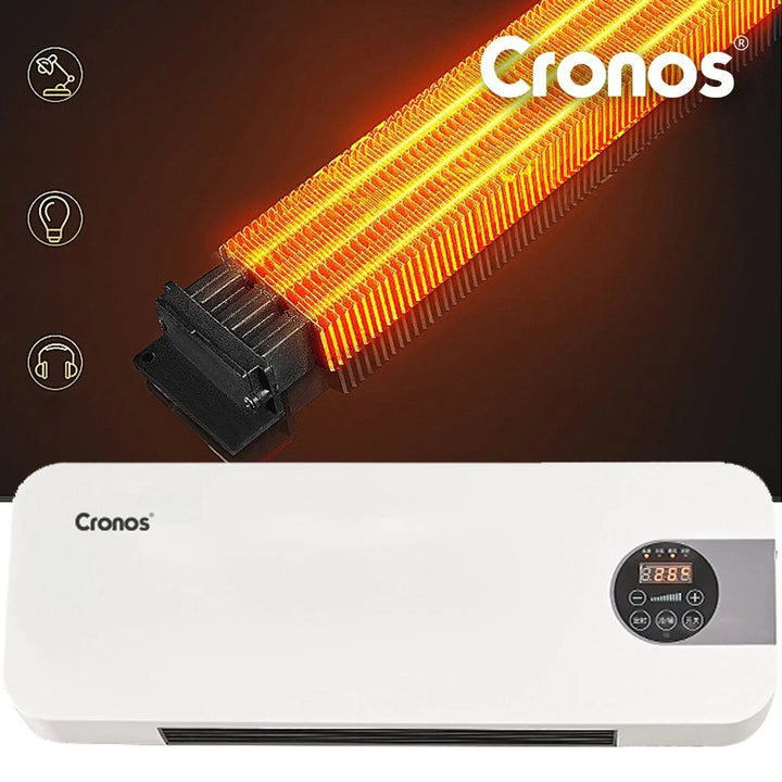 Cronos varmluftventilator, effekt 1500 W, lavt strømforbrug, bred blæsevinkel, fjernbetjening, HFH-201
