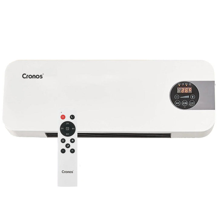 Cronos varmluftventilator, effekt 1500 W, lavt strømforbrug, bred blæsevinkel, fjernbetjening, HFH-201