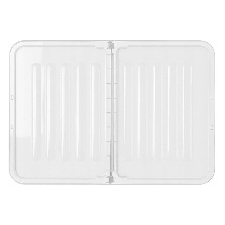 Beholder med dobbelt låg Plast Team Home Box Flex 15L, foldbart låg, sikkerhedsklemmer, gennemsigtig, 23010800