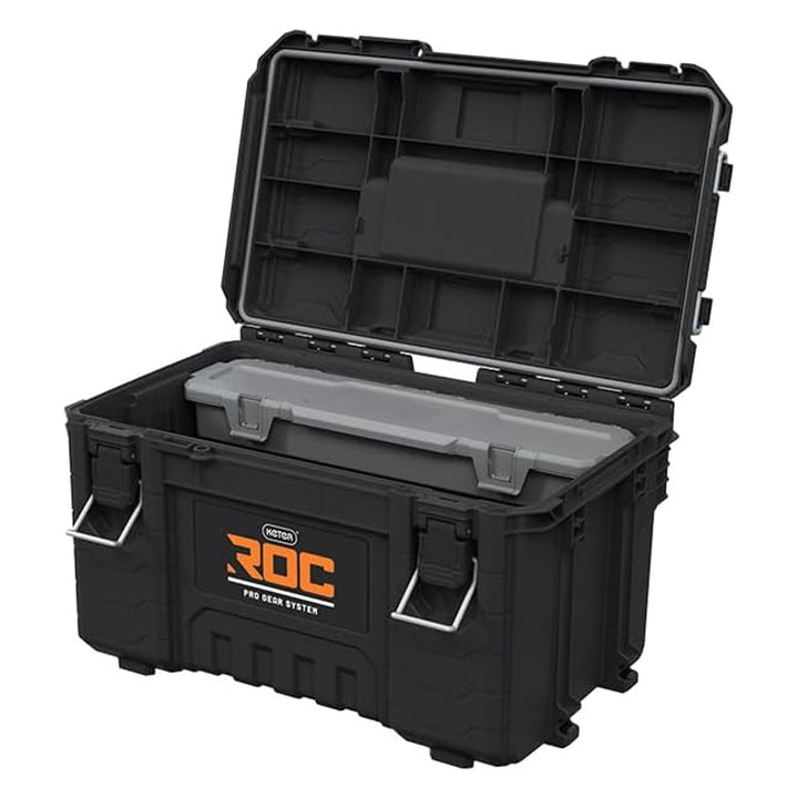 Keter ROC Pro Gear 2.0 værktøjskasse, bæreevne 54 kg, med Pro Mount-greb, medfølgende opbevaringssystem, kan hænges op på væggen, 256984