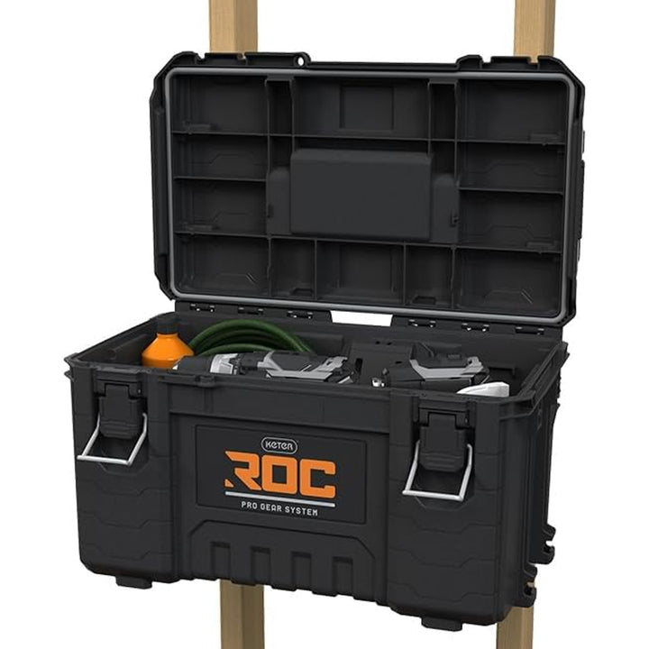 Keter ROC Pro Gear 2.0 værktøjskasse, bæreevne 54 kg, med Pro Mount-greb, medfølgende opbevaringssystem, kan hænges op på væggen, 256984