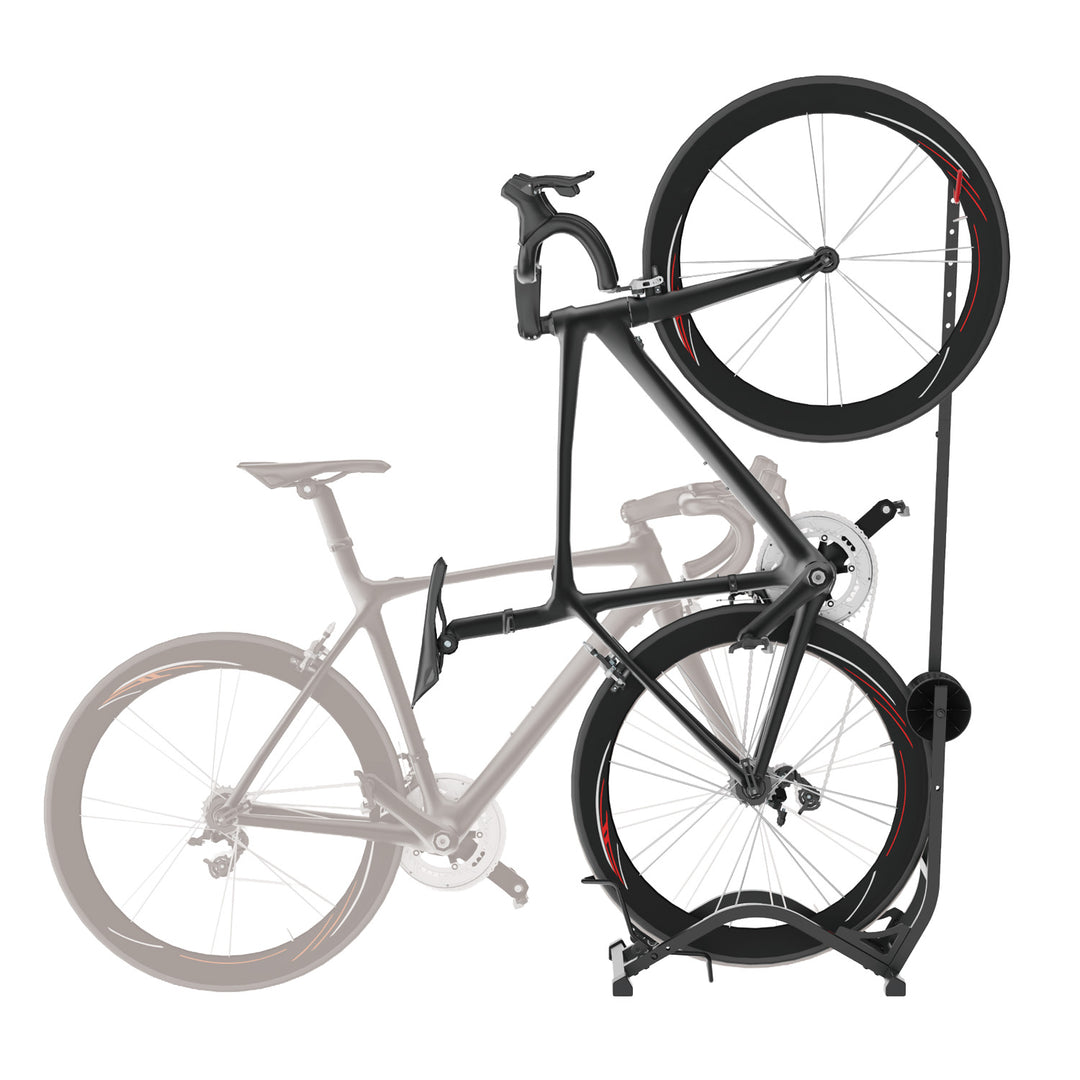 Maclean gulvcykelstativ, fritstående, vandret/lodret, til opbevaring, stål, maks. belastning 35 kg, MC-170
