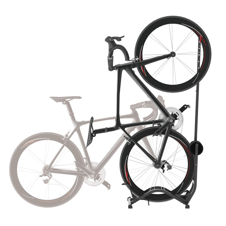 Maclean gulvcykelstativ, fritstående, vandret/lodret, til opbevaring, stål, maks. belastning 35 kg, MC-170