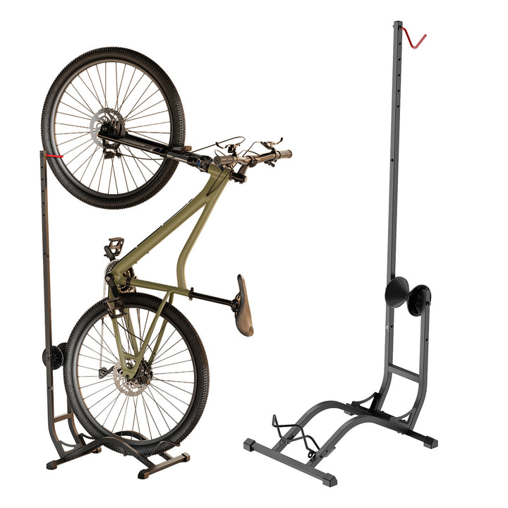 Maclean gulvcykelstativ, fritstående, vandret/lodret, til opbevaring, stål, maks. belastning 35 kg, MC-170