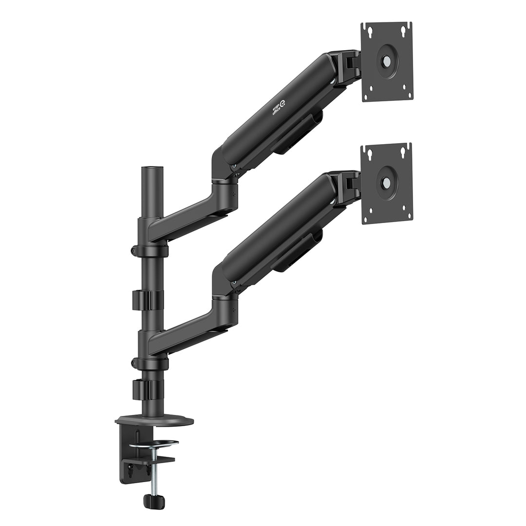Ergo Office-holder/ophæng til 2 skærme, gasfjeder, 17"-32", 1-10 kg, mat sort, ER-692 B