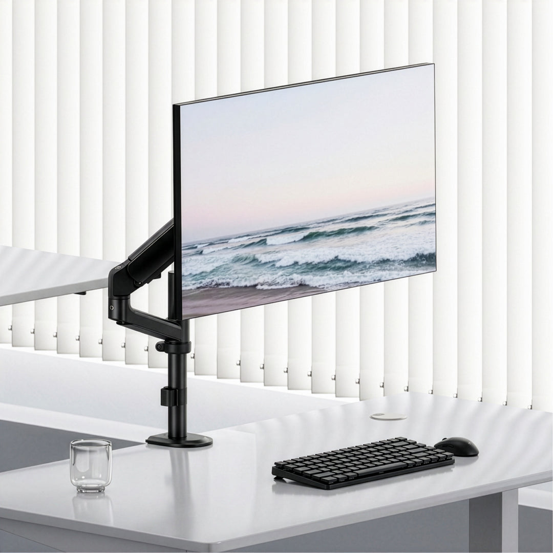 Ergo Office-skærmholder/ophæng, gasfjeder, 17"-32", 1-10 kg, mat sort, maks. VESA 100x100, ER-691 B