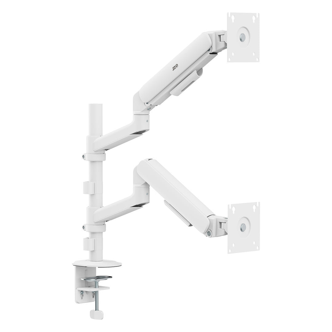 Ergo Office-holder/ophæng til 2 skærme, gasfjeder, 17"-32", 1-10 kg, mat hvid, ER-692 W
