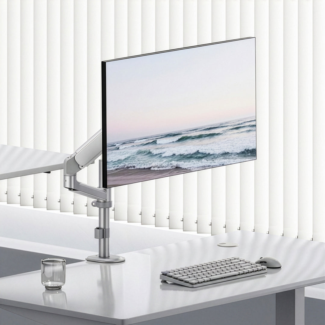 Ergo Office-skærmholder/ophæng, gasfjeder, 17"-32", 1-10 kg, mat hvid, maks. VESA 100x100, ER-691 W