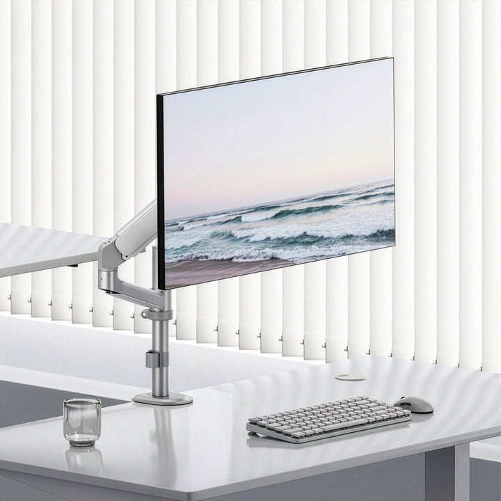 Ergo Office-skærmholder/ophæng, gasfjeder, 17"-32", 1-10 kg, mat hvid, maks. VESA 100x100, ER-691 W