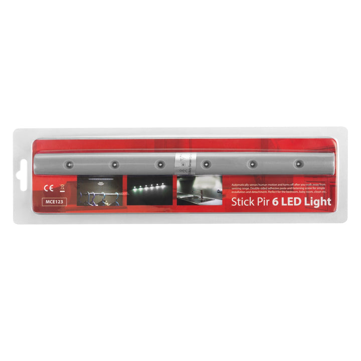 Maclean 6LED køkkenunderskabslampe, langstrakt, med bevægelsessensor, 5xAAA, MCE123 + 5x AAA alkalisk batteri fra Varta Industrial