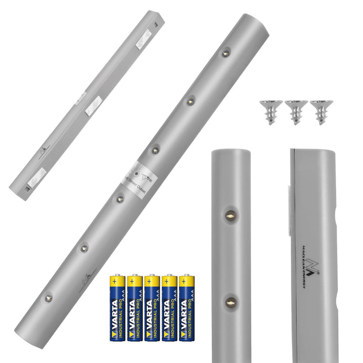Maclean 6LED køkkenunderskabslampe, langstrakt, med bevægelsessensor, 5xAAA, MCE123 + 5x AAA alkalisk batteri fra Varta Industrial