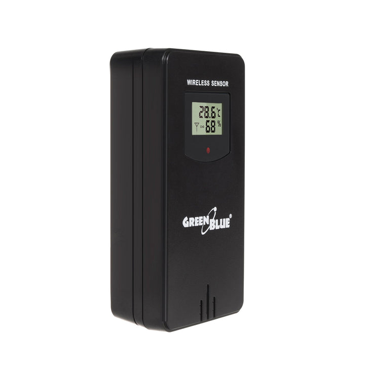 GreenBlue WiFi-vejrstation, kompatibel med TUYA, udendørs sensor, kalender, vejrudsigt, barometer, strømforsyning, batterier, GB215
