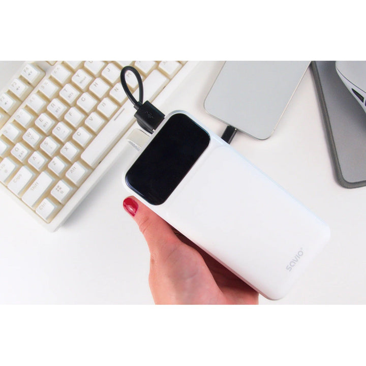 Powerbank SAVIO, 2 USB-porte, 1 USB-C-port, Quick Charge, Power Delivery, SAVBA-11