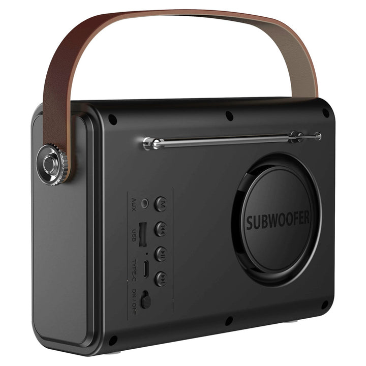 Savio bærbar FM-radio, batteridrevet, Bluetooth, AUX, SAVRS-01