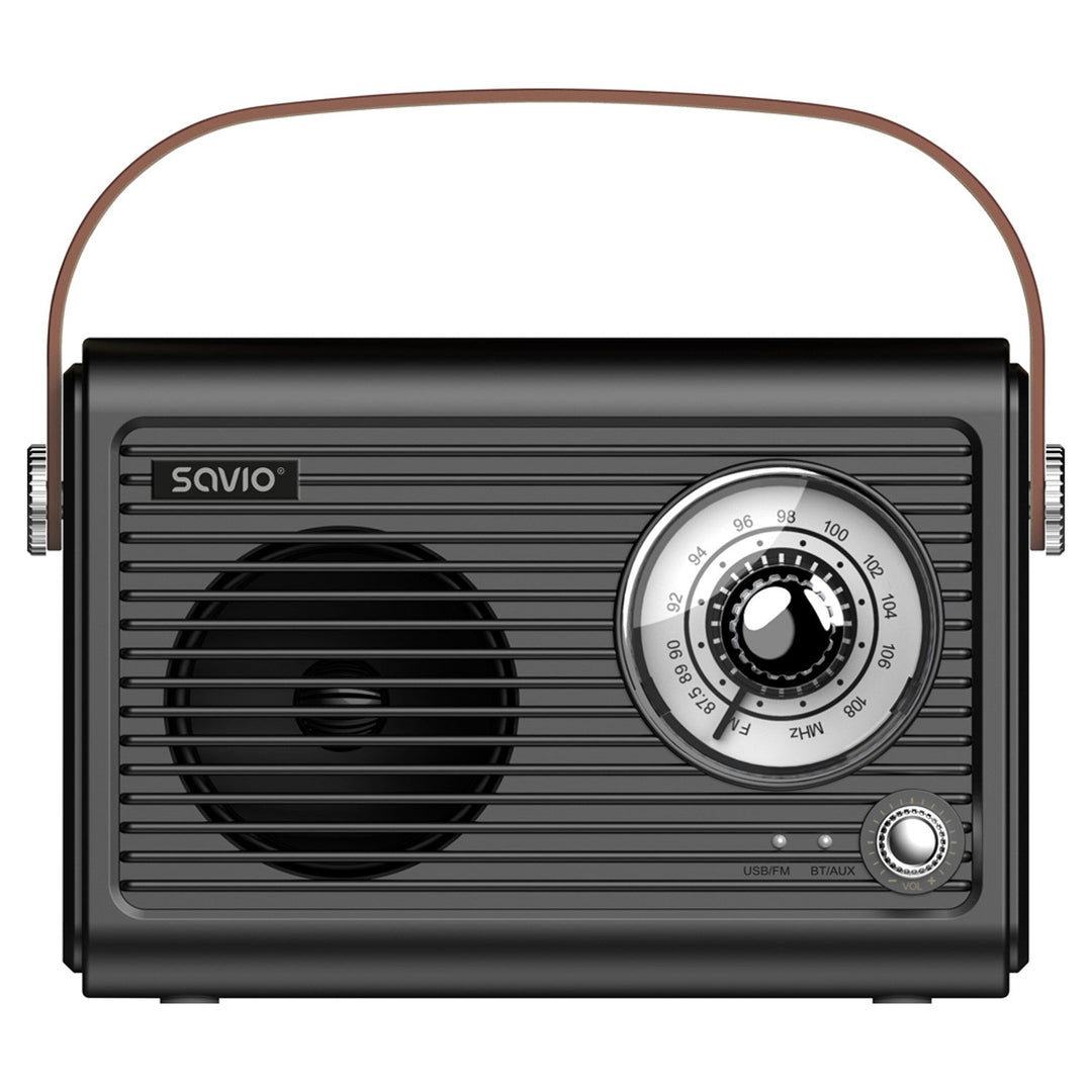 Savio bærbar FM-radio, batteridrevet, Bluetooth, AUX, SAVRS-01