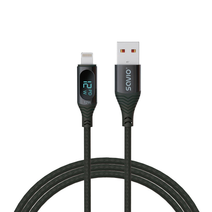 USB-kabel til Lightning Savio, digitalt display, længde 1 m, SAVKABELCL-173