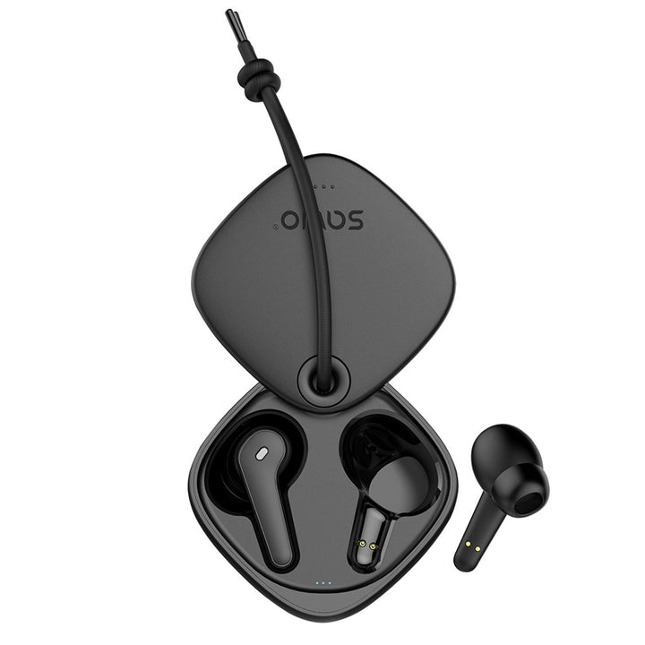 Savio trådløse hovedtelefoner, Bluetooth 5.3, ENC, USB-C, sort, SAVSLTWS-11