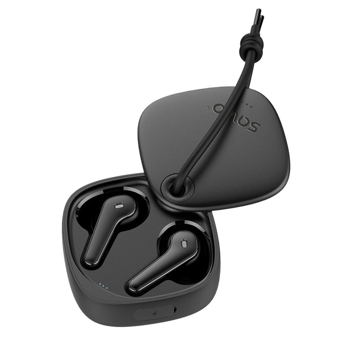 Savio trådløse hovedtelefoner, Bluetooth 5.3, ENC, USB-C, sort, SAVSLTWS-11