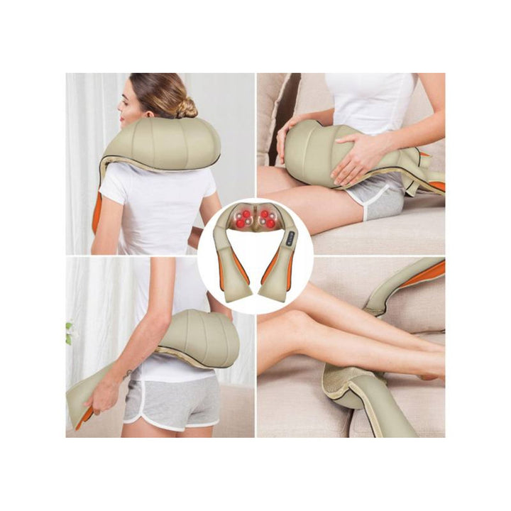 LTC Shiatsu 6D skuldermassager, 3 hastigheder, 5V, 24W, opvarmningsfunktion, LED-belysning, skridsikre stropper