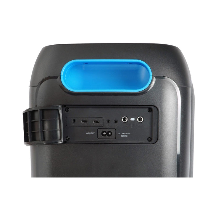 Blaupunkt Party Box-højttaler, LED-belysning, Bluetooth, USB og AUX, FM-radio, karaoke-funktion, fjernbetjening, batteritid op til 18 timer, PB60X