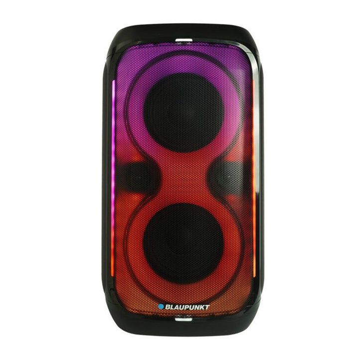 Blaupunkt Party Box-højttaler, LED-belysning, Bluetooth, USB og AUX, FM-radio, karaoke-funktion, fjernbetjening, batteritid op til 18 timer, PB60X
