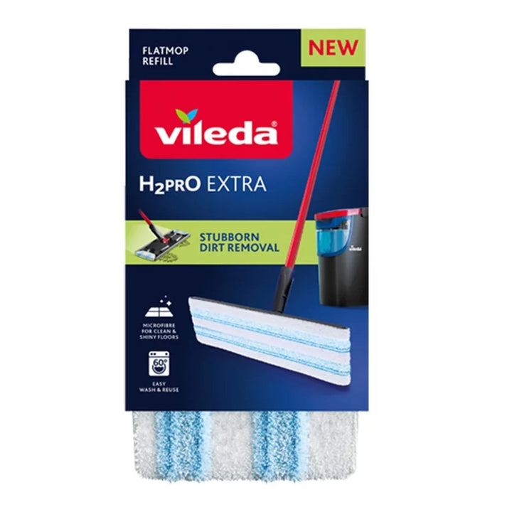 Indlæg til flad moppe Vileda H2prO, af mikrofiber, kan vaskes i vaskemaskine, 175786