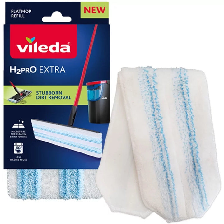 Indlæg til flad moppe Vileda H2prO, af mikrofiber, kan vaskes i vaskemaskine, 175786