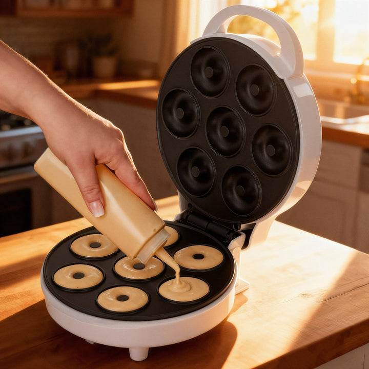 Adler donutbager, til 7 donuts, non-stick belægning, hvid, 1500 W, AD 3075