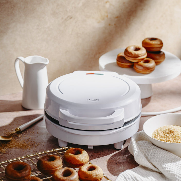 Adler donutbager, til 7 donuts, non-stick belægning, hvid, 1500 W, AD 3075