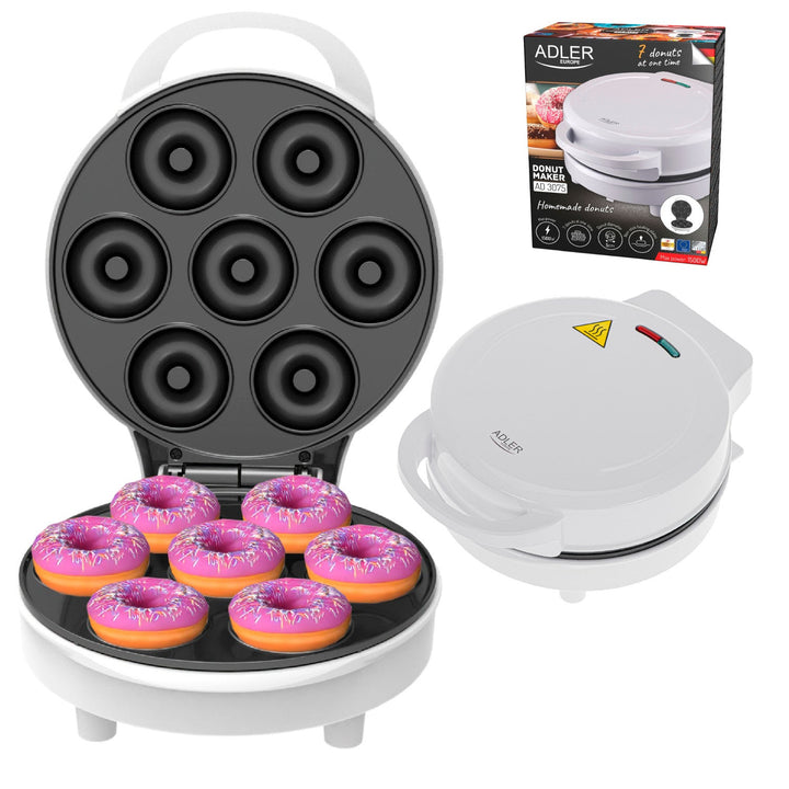 Adler donutbager, til 7 donuts, non-stick belægning, hvid, 1500 W, AD 3075