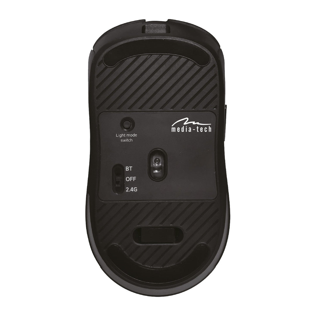 Trådløs 2-i-1-mus (BT/RF) silent & recharge MT1124, Media-Tech