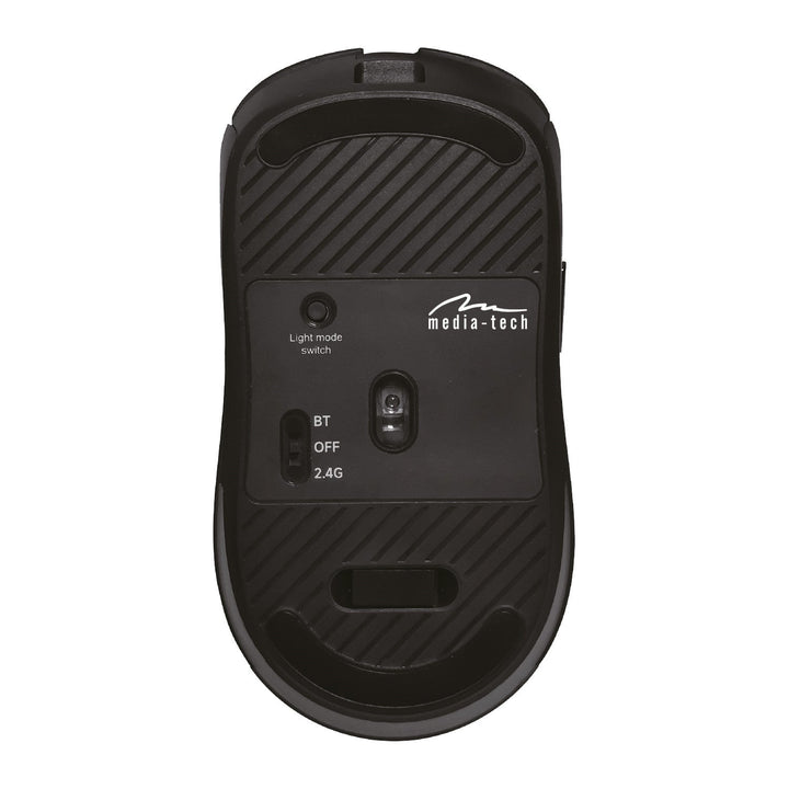 Trådløs 2-i-1-mus (BT/RF) silent & recharge MT1124, Media-Tech