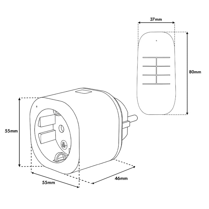 GreenBlue fjernbetjente stikkontakter, 3 stk., programmerbare, rækkevidde op til 30 m, 220–240 V AC, 50/60 Hz, 16 A, 433 MHz, GB313 F