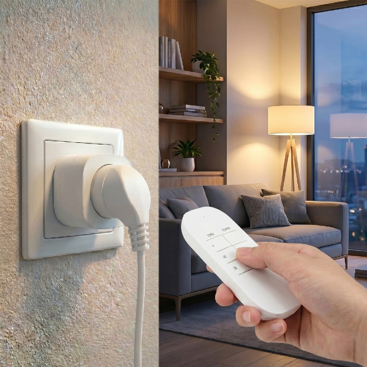 GreenBlue fjernbetjente stikkontakter, 3 stk., programmerbare, rækkevidde op til 30 m, 220–240 V AC, 50/60 Hz, 16 A, 433 MHz, GB313 F