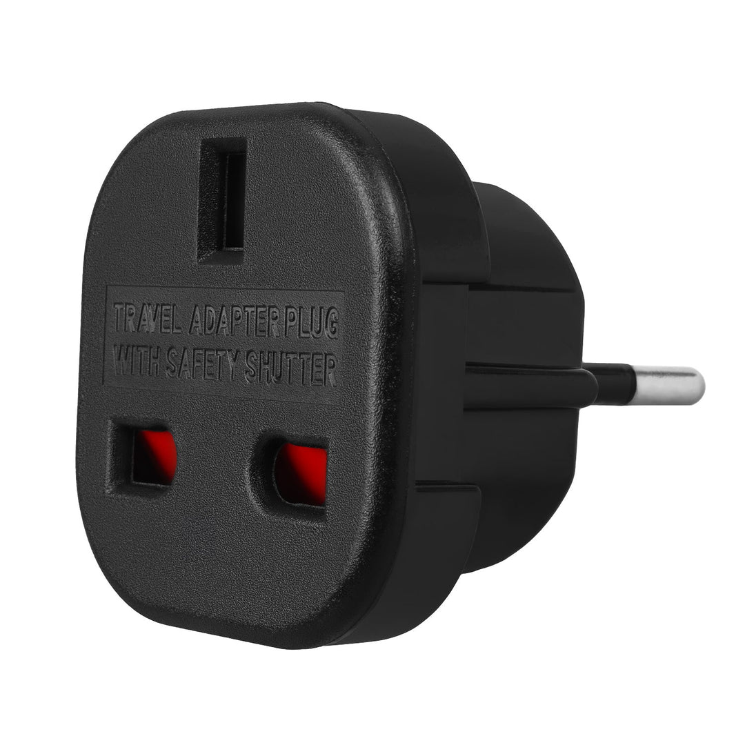 Maclean UK-stikadapter til EU-stik, sort, MCE72, 2 stk.